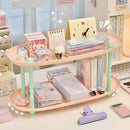 Axyaa Double-layer Desk Organizer Shelf for Cosmetic and Office Storage