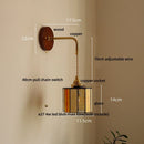 Axyaa Tiffany Glass Copper Wall Sconce LED Light Fixture