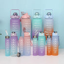 Axyaa Gradient Color Three-Piece Set Straw Sports Water Cup