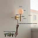 Axyaa Nordic LED Wall Lamp with Pull Chain Switch & Moon Lampshade