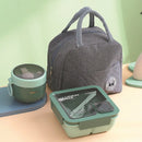 Axyaa Portable Leakproof Lunch Box Set with Thermal Bag, Large Food Storage Bag