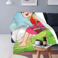 Heidi Alps Fleece Blanket Soft Cozy Throw Bedding for Sofa by Axyaa