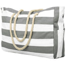 Axyaa Large Capacity Stripe Tote: Foldable Beach & Shopping Bag, Ideal for Travel & Play.