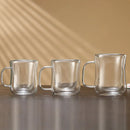 Axyaa Double Wall Glass Coffee Cup Handle Drinkware High Borosilicate Heat-resistant