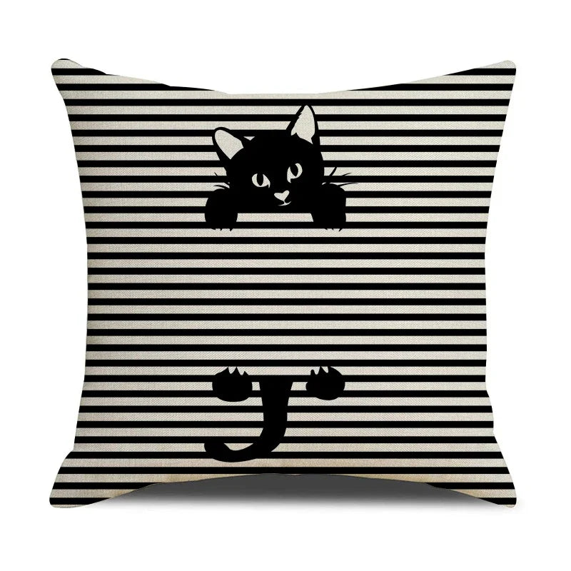 Axyaa Cat Print Cushion Cover for Stylish Home Decor and Comfort