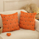 Axyaa Plush Pumpkin Orange Throw Pillow Cover Halloween Decor