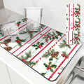 Axyaa Christmas Stripes Kitchen Absorbent Mat