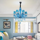 Axyaa Blue Crystal LED Chandelier for Luxury Nordic Style Decor