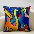 Nordic Style Abstract Painting Girl Cushion Cover by Axyaa