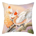 Axyaa Bird and Flower Printed Pillow Cover 45x45cm for Home Sofa Decor