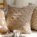 Axyaa Khaki Knitted Cushion Cover Twist Knitting Plush Pillow Case Vintage Style
