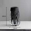Axyaa Gray Glass Vase Hydroponics Desk Decoration Floral Vases Room Aesthetic Decor