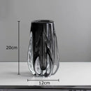 Axyaa Gray Glass Vase Hydroponics Desk Decoration Floral Vases Room Aesthetic Decor