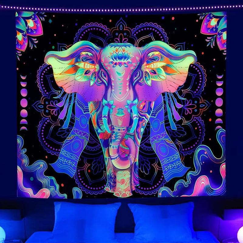 Axyaa Psychedelic Skull Eye Laser Tapestry Wall Hanging – Luminous Home Decor