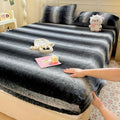Axyaa Polka Dot Printed Milk Fleece Fitted Sheet - Thermal Mattress Cover