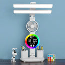 Axyaa Rechargeable Study Lamp with Fan, Clock Display, and LED Reading Light