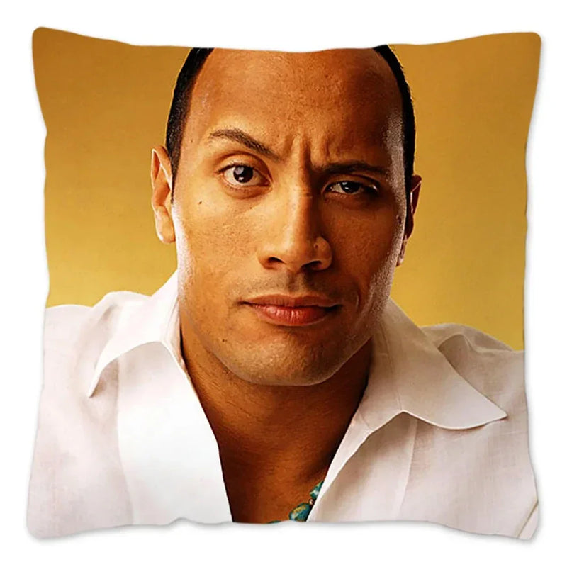 Dwayne Johnson Rock Face Cushion Cover for Sofa by Axyaa - Home Decor Pillowcase