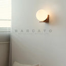 Axyaa Walnut Wood Glass Wall Sconces, Modern Wabi-sabi Design for Home Decor