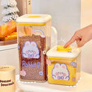 Axyaa Kawaii Food Storage Containers with Lids - Cute Plastic Kitchen Organiser Jars