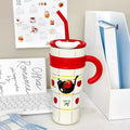 Axyaa Cute Thermos Water Bottle Insulated Stainless Steel Tumbler with Straw