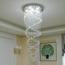 Axyaa Modern Crystal LED Chandelier for Staircase Luxury Hotel Pendant Light