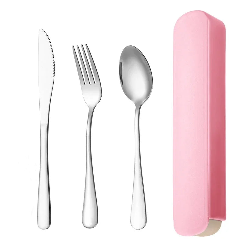Axyaa Stainless Steel Tableware Set - Spoon, Knife, Fork - Simple and Portable for Home or Dorm