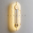 Axyaa Brass Gold LED Marble Wall Sconce Light for Living Room & Bedroom