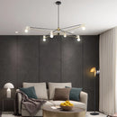 Axyaa Geometric Lines Chandelier: Modern, Nordic Bedroom Lighting Solution