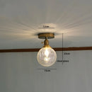 Axyaa Modern Amber Glass LED Ceiling Lights with Copper Socket for Home Decoration