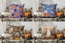 Axyaa Cute Pumpkin & Cat Pillow Cover for Sofa, Bedroom, Car - Halloween Theme