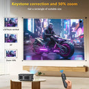 Axyaa Full HD 1080P 4K Android Beamer Projector with Auto Focus & Keystone Home Theater