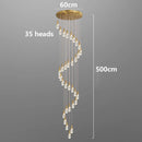 Axyaa Crystal Chandelier Stair Pendant Lamp Living Room Interior Lighting