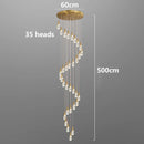 Axyaa Crystal Chandelier: Modern Stair Pendant Lighting for Living Room and Interior