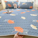 Axyaa Natural Latex Summer Mat Set with Silk Thicken Bed Pad, Pillowcase & Ice Silk Sheet