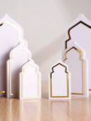 Ramadan Festival White Table Ornaments Set by Axyaa – Muslim Decor & Mubarak Gift