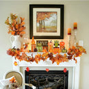 Axyaa Gold Maple Leaf Garland - Autumn Harvest Home Decor