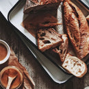Axya Enamel Baking Tray: Vintage Handcrafted Ceramic Plates for Food Photography