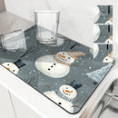 Axyaa Christmas Tree Kitchen Mat Absorbent Antiskid Draining Quick Dry Bathroom Pad