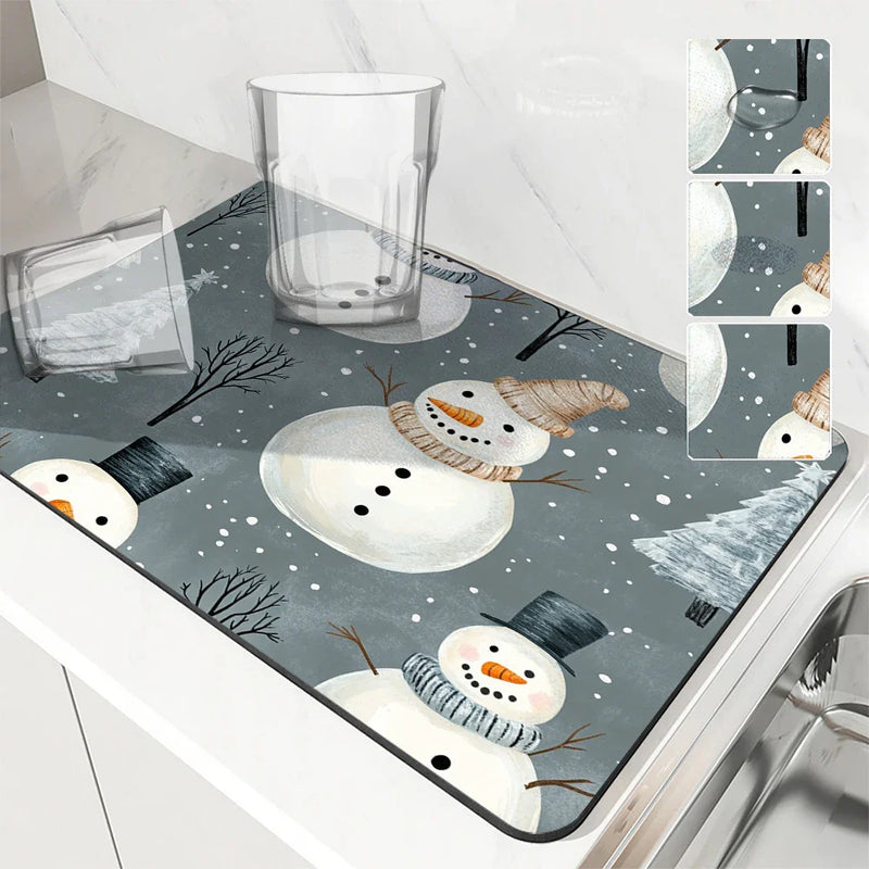 Axyaa Christmas Tree Kitchen Draining Mat