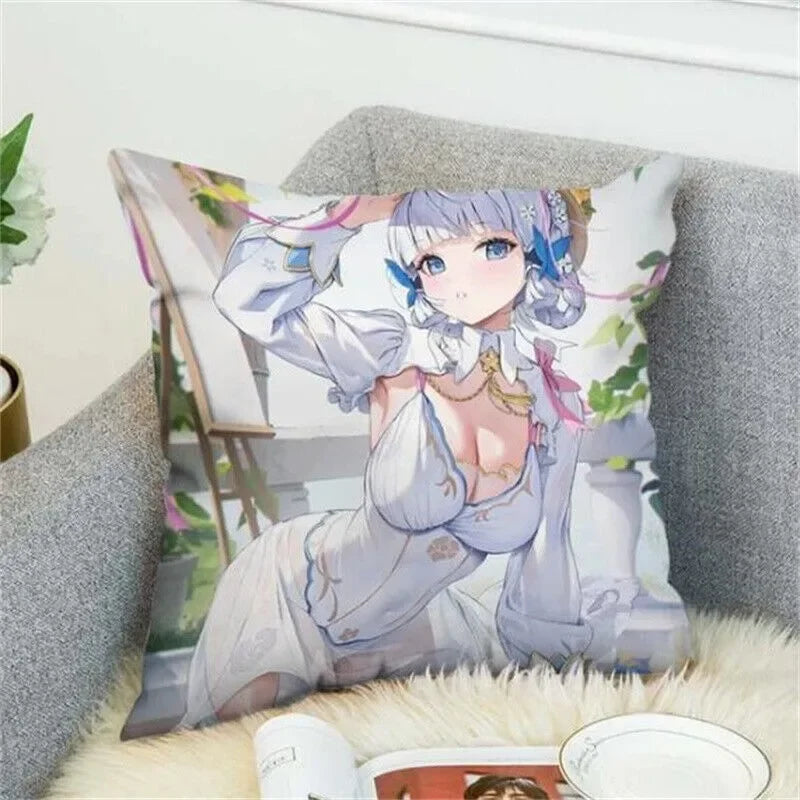 Axyaa Anime Genshin Impact Pillow Case Decor Cover for Bed and Sofa