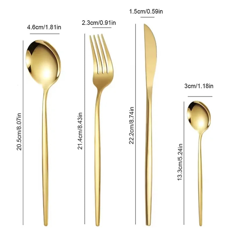 Axyaa Stainless Steel Outdoor Travel Tableware Set - 24pcs