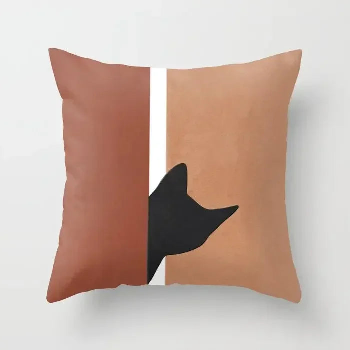 Pink Brown Geometric Pillows Case 45*45cm - Axyaa Decorative Cushions Cover