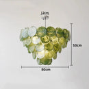 Axyaa Modern Blackish Green Glass Art Chandelier - Colorized Glass Lampshade Kitchen Island Lighting