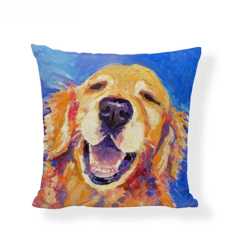 Axyaa Black White Dog Cushion Covers - Home Decor Pillow Cases
