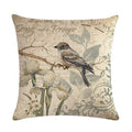 Axyaa Retro Bird Branch Linen Pillow Cover for Home Decor and Comfort
