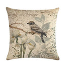 Axyaa Retro Bird Branch Linen Pillow Cover for Home Decor and Comfort