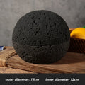 Black Quartz Stone Planet Bowl by Axyaa: Volcanic Stone Tableware for Molecular Cuisine