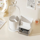 Axyaa Cosmetic Brush Shelf Organizer with Drawer Storage