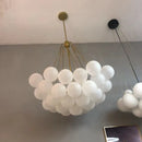 Axyaa Bubble Glass Ball Chandelier: Bedroom Pendant Lamp with E27 Bulb