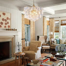Axyaa Glass Chandelier LED for Bedroom, Hotel, and Home Decor